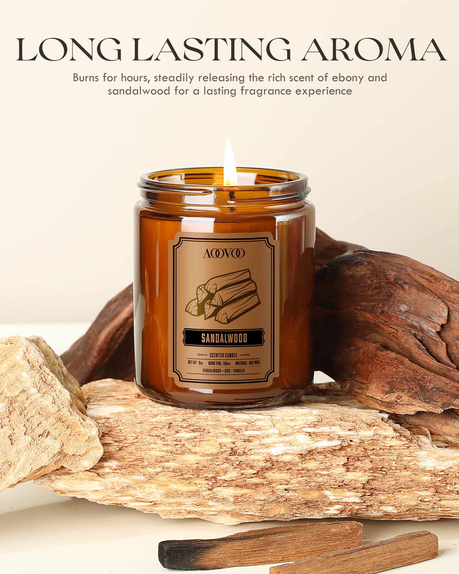 AOOVOO Classic Scented Candle – Sandalwood