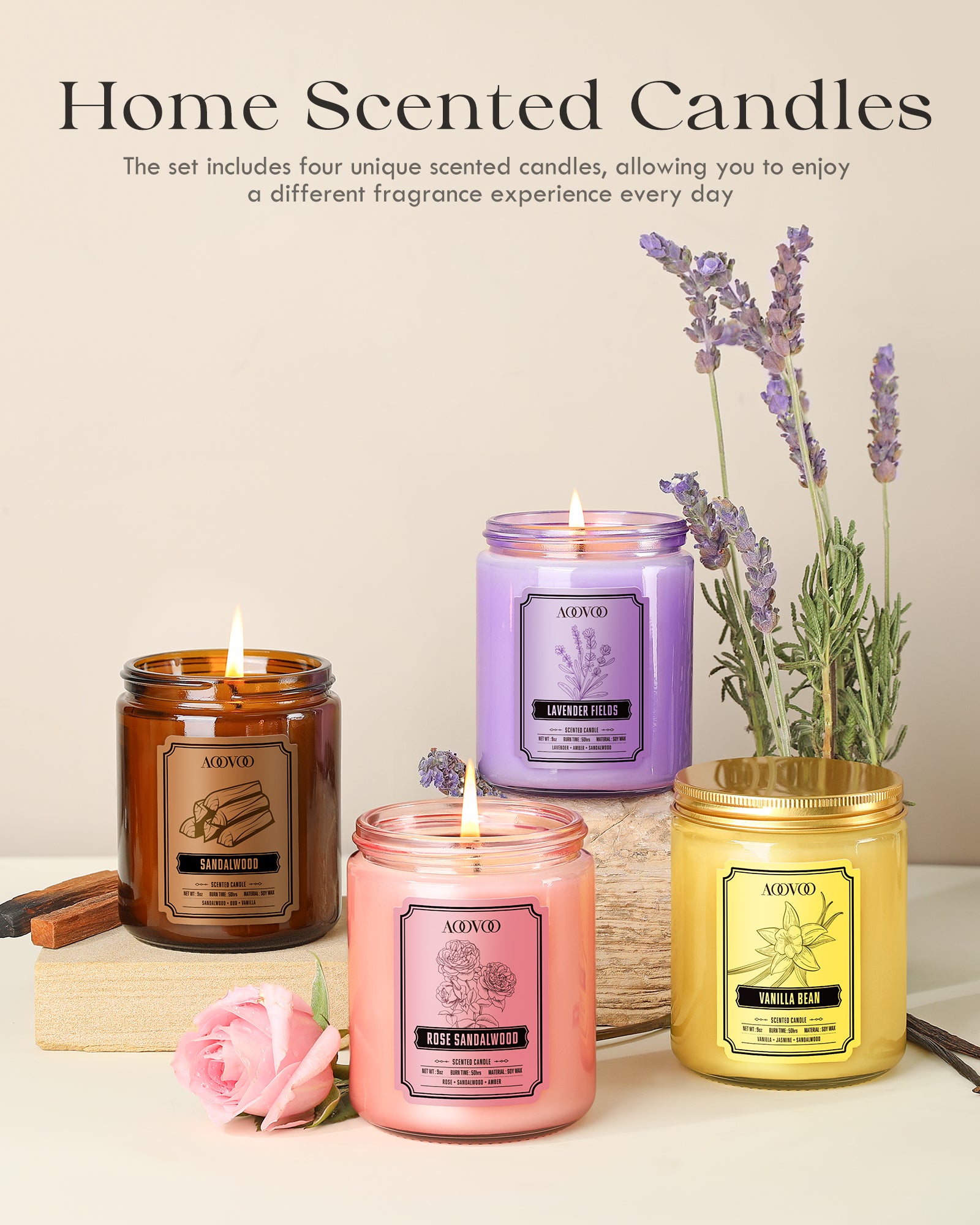 AOOVOO Classic Scented Candle – Gift Set