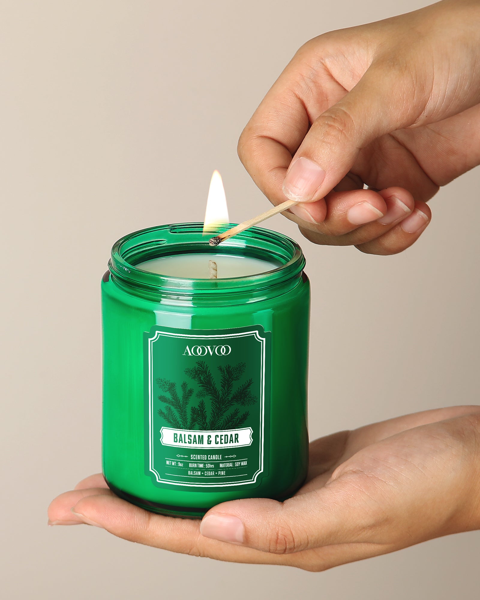 AOOVOO Classic Scented Candle – Balsam & Cedar