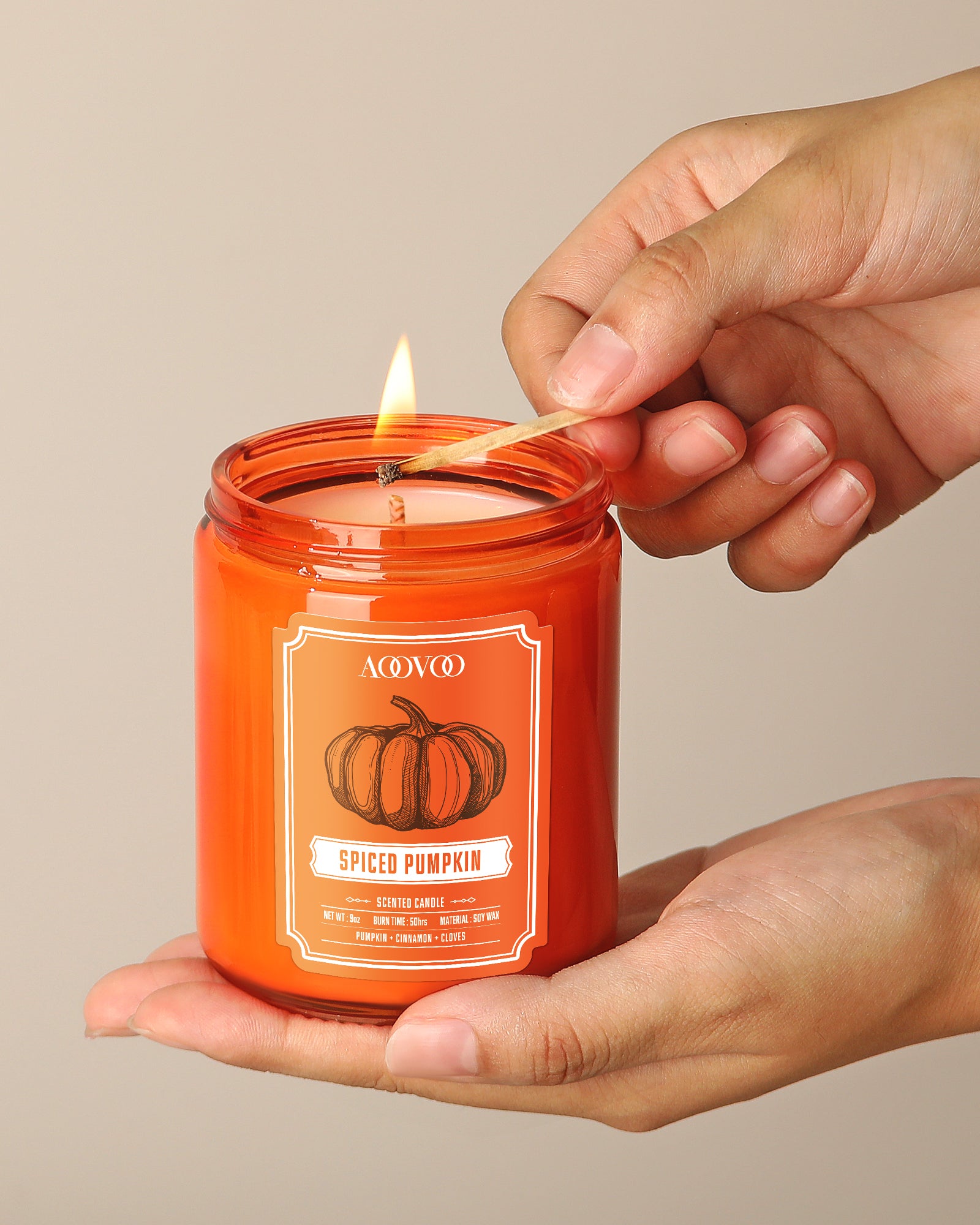 AOOVOO Classic Scented Candle – Spiced Pumpkin