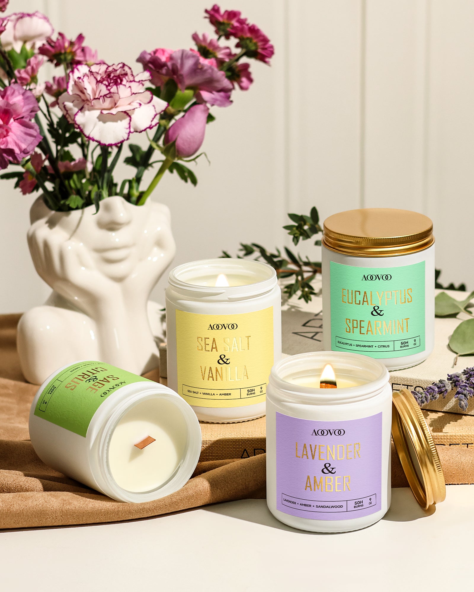 AOOVOO Classic Scented Candle – Gold light Gift Box
