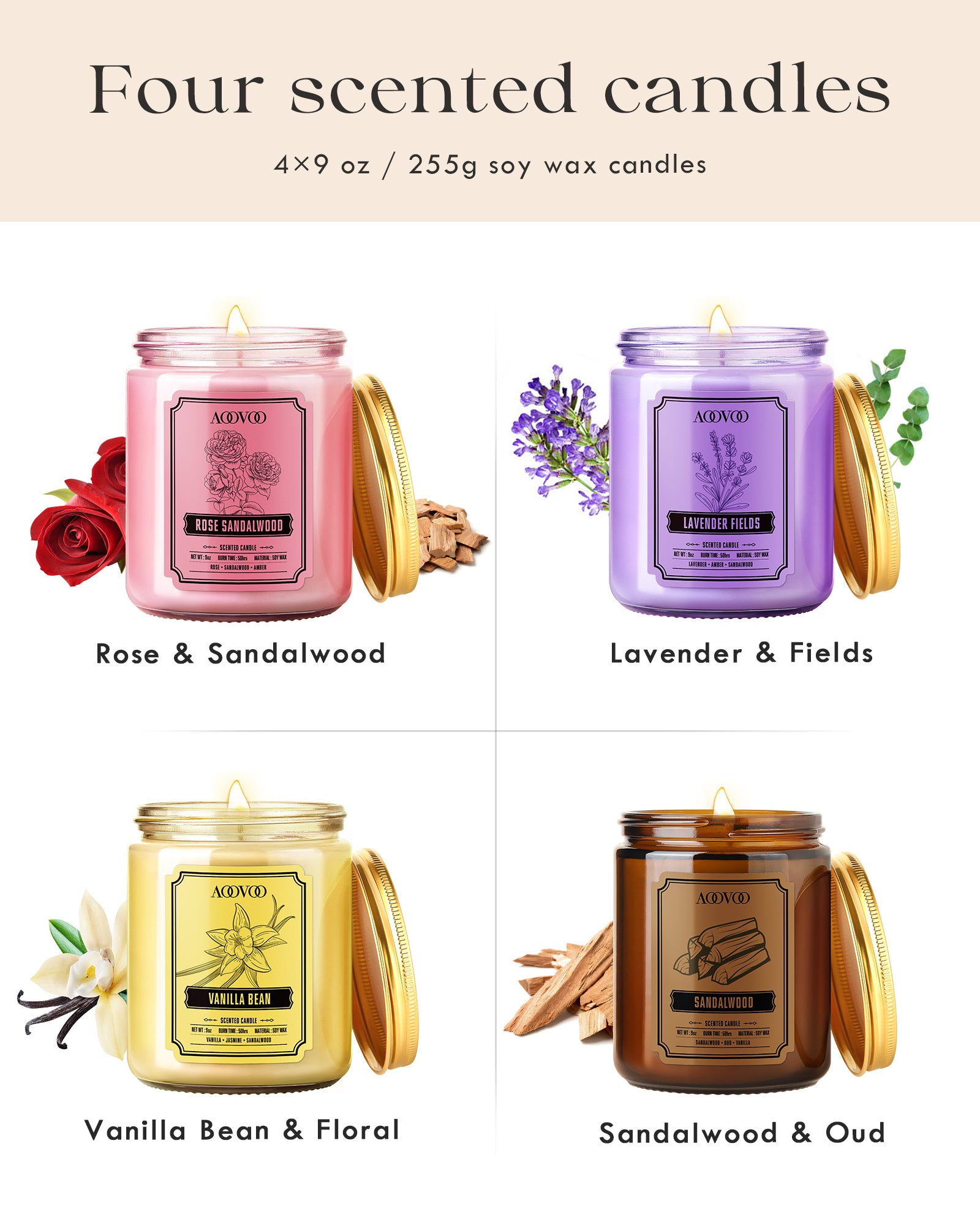 AOOVOO Classic Scented Candle – Gift Set