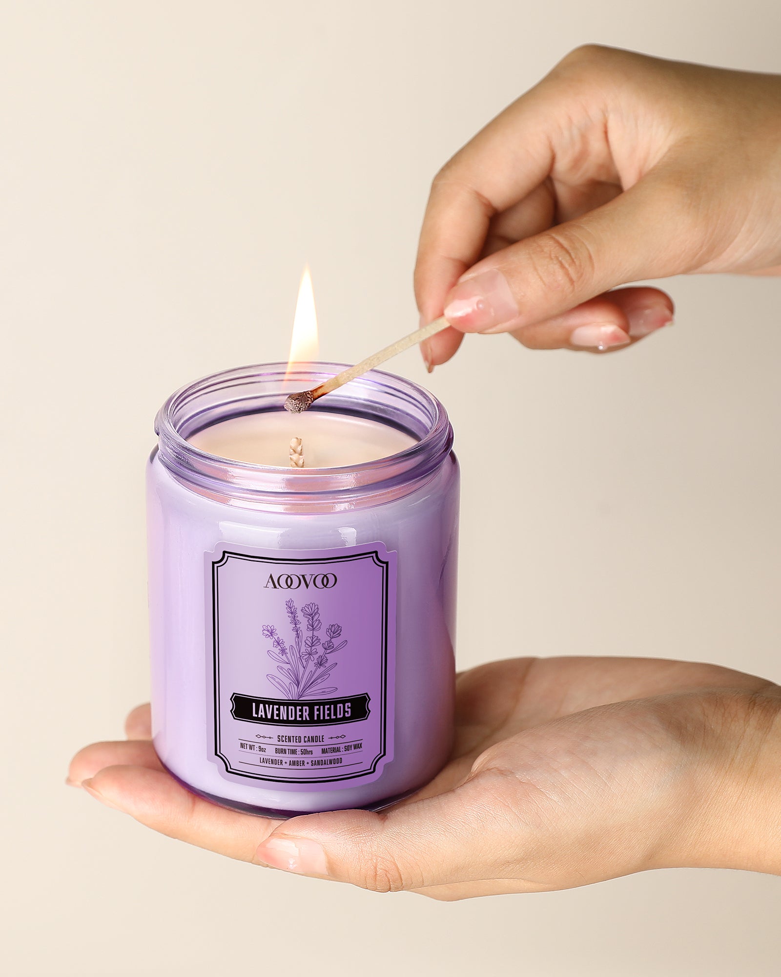 AOOVOO Classic Scented Candle – Lavender Fields