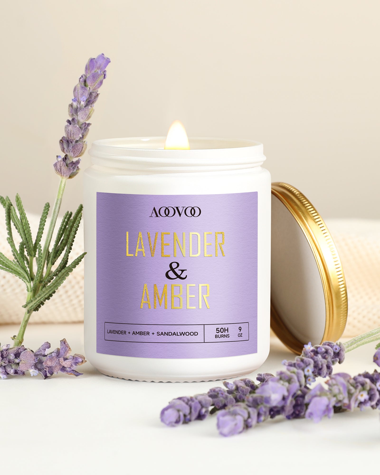 AOOVOO Classic Scented Candle – Gold light Gift Box