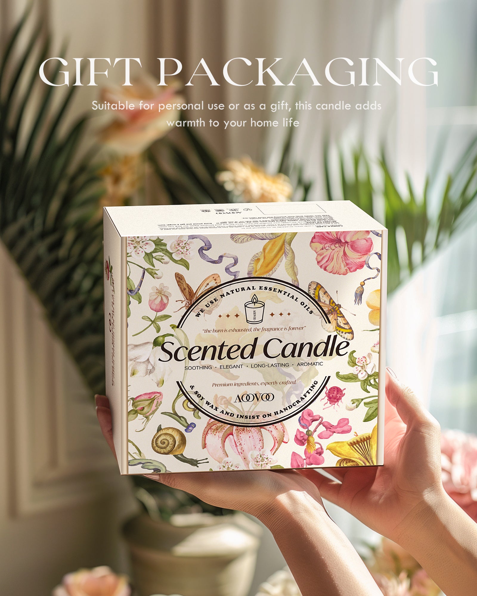 AOOVOO Classic Scented Candle – Gold light Gift Box