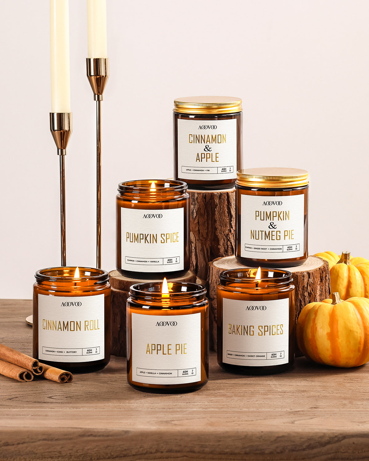 AOOVOO Fall Scented Candle Gift Set