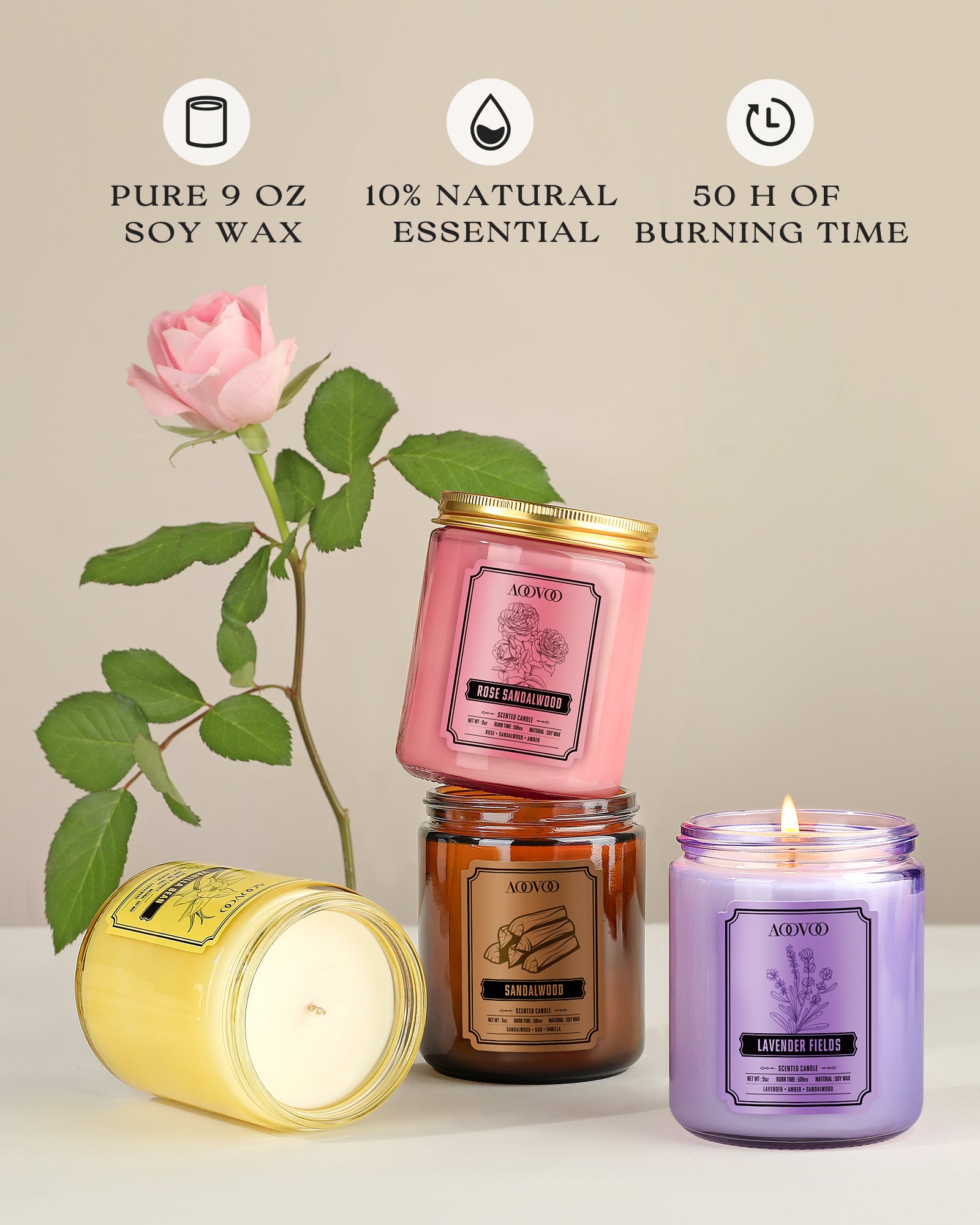 AOOVOO Classic Scented Candle – Gift Set