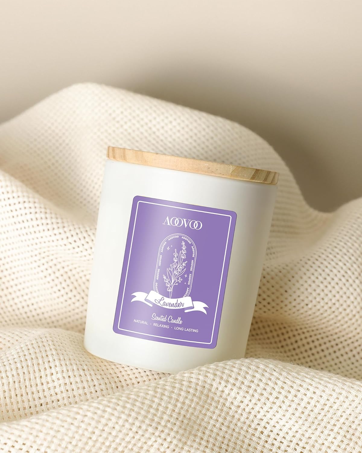 AOOVOO Scented Candle – Lavender with Crystals Inside