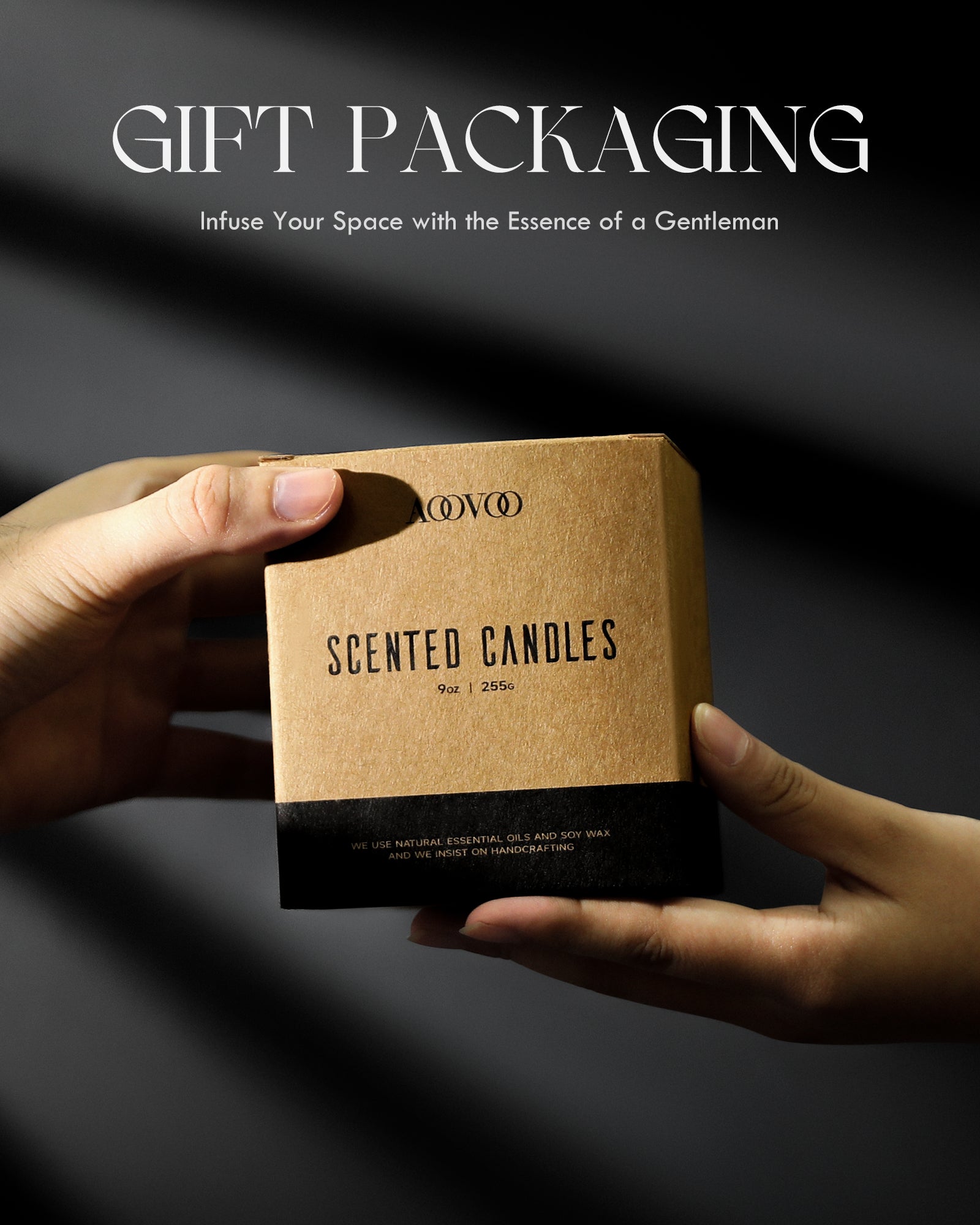 AOOVOO Scented Candles for Men - Midnight Jasmine