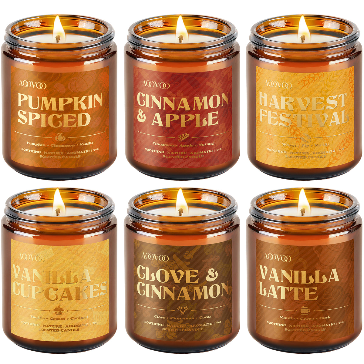 AOOVOO Fall Scented Candle Gift Set - Whispers of Autumn