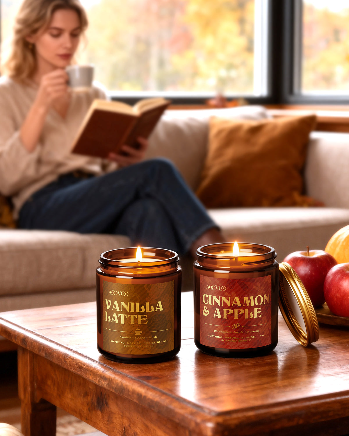 AOOVOO Fall Scented Candle Gift Set - Whispers of Autumn