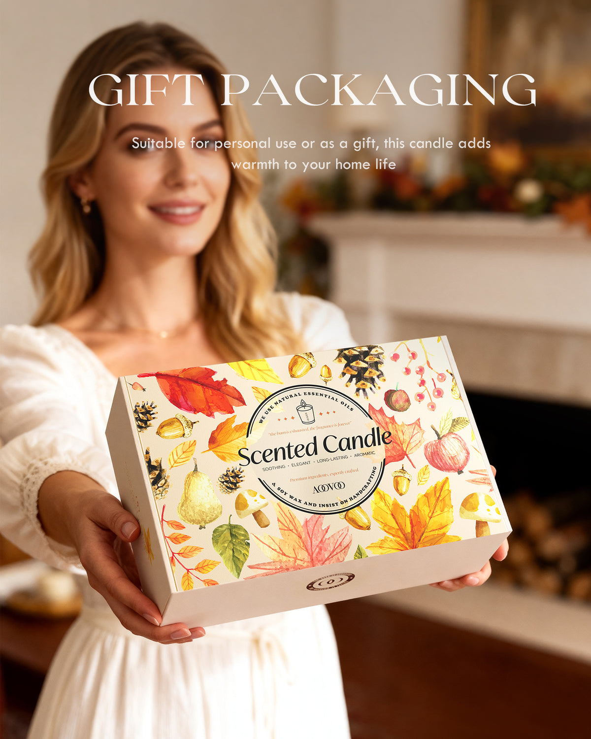 AOOVOO Fall Scented Candle Gift Set - Whispers of Autumn
