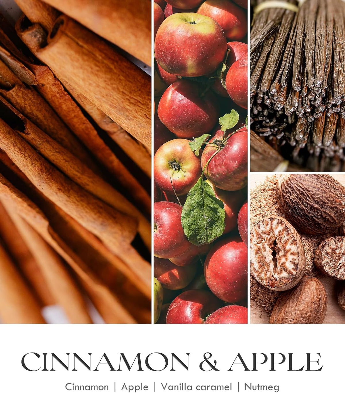 AOOVOO 3 Wick Apple Cinnamon Scented Candles for Women - 20oz
