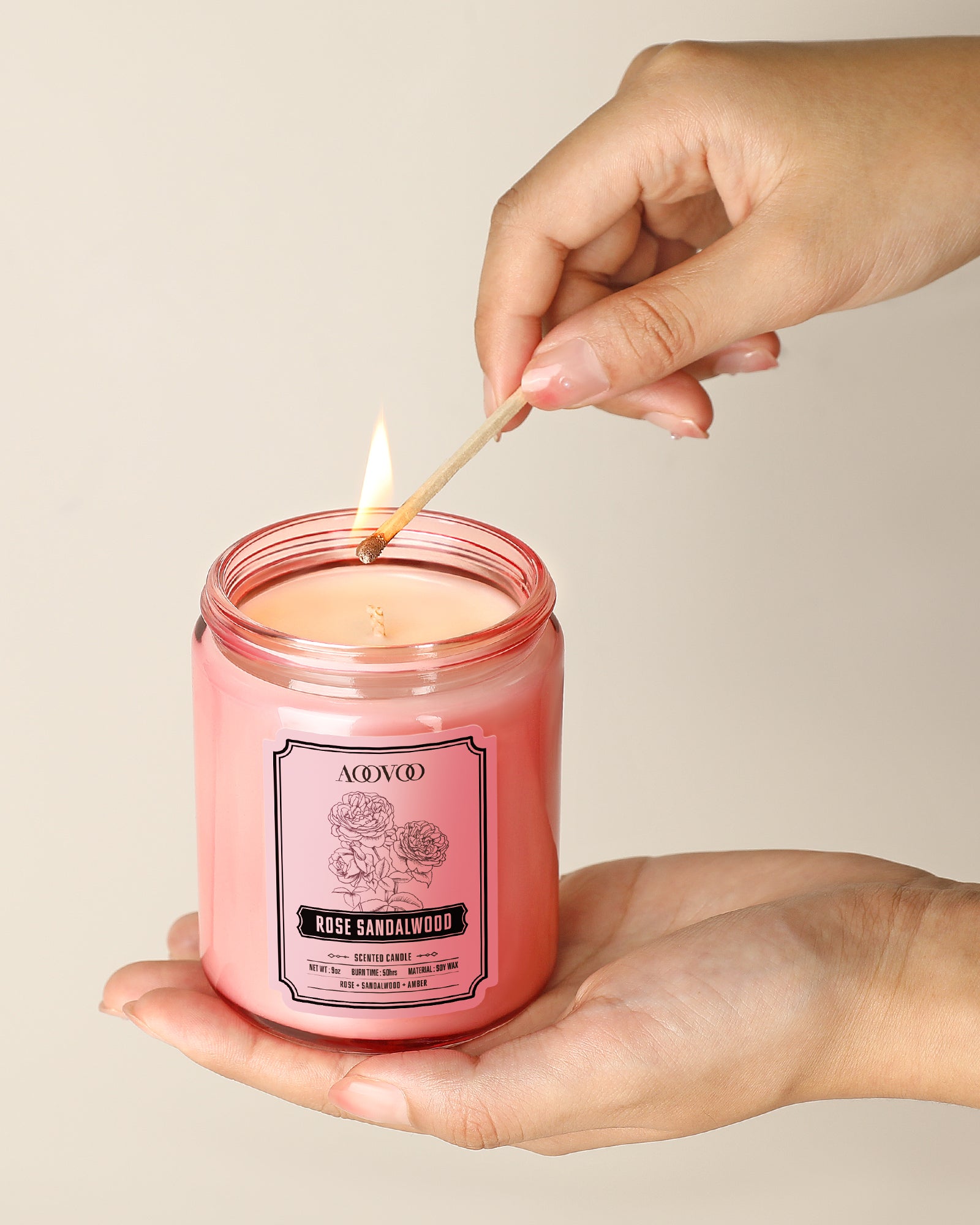 aoovoo Soy Wax Candle rose