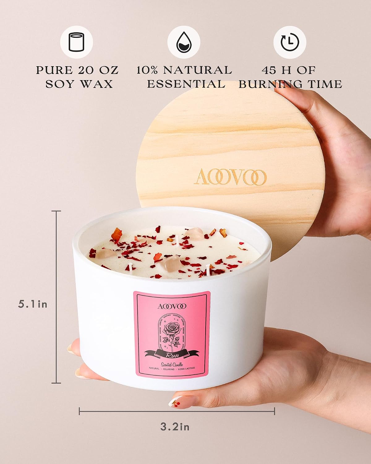 3 Wick Soy Candles for Home Scented